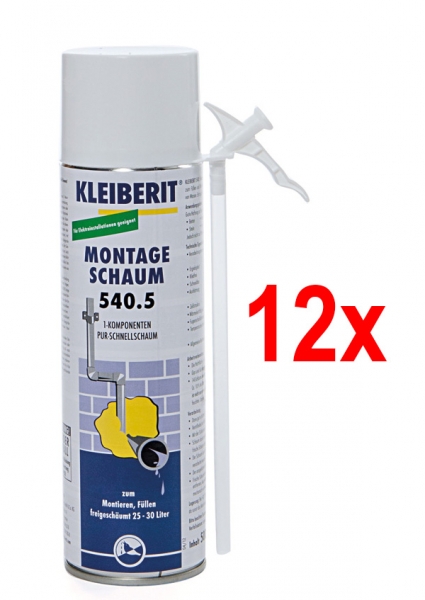 KLEIBERIT 540.5 Montage-Schnellschaum, 12er Pack