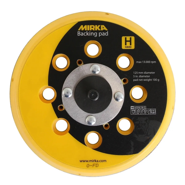 MIRKA Schleifteller Ø 125 mm Klett 28-Loch hart 5/16“ Gewinde