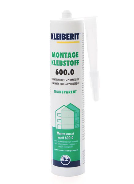 KLEIBERIT 600.0 1K-STP-Montageklebstoff transparent, Karton mit 12 PE-Kartuschen a 300 ml