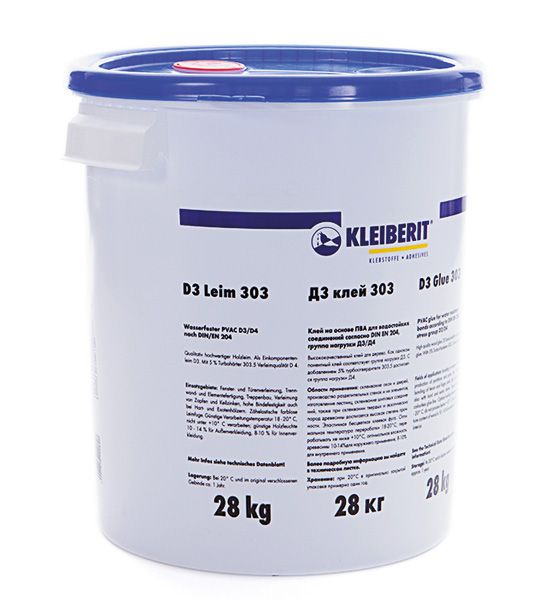 KLEIBERIT 303.0 Wasserfester PVAC-Klebstoff, PVAC-Kleber, Weißleim, Holzleim