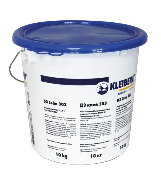 KLEIBERIT 303.0 Wasserfester PVAC-Klebstoff, PVAC-Kleber, Weißleim, Holzleim