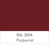 Dunkles, sattes Rot mit eleganter Note, oft für Fassaden oder Akzente genutzt.