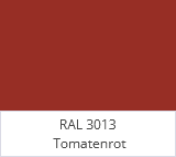 RAL 3013 Tomatenrot – ein kräftiger, warmer Rotton mit leicht erdigen Nuancen.